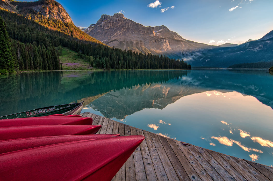 Framed Small - Canoe Dock By James Wheeler - Blue