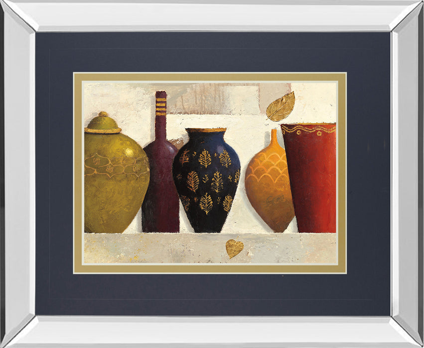 Jeweled Vessels By J. Wiens - Mirror Framed Print Wall Art - Red