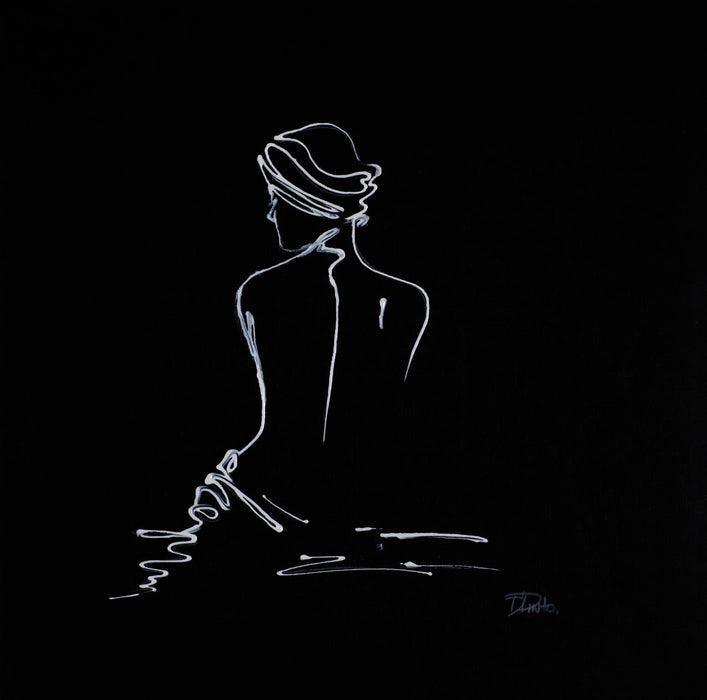 Small - Spa Day Figurative II By Patricia Pinto - Black