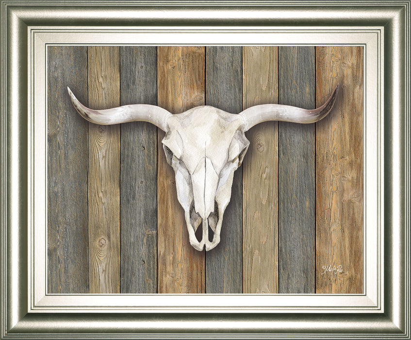 Cow Skull Il By Marla Rae Framed Print Wall Art - Dark Brown