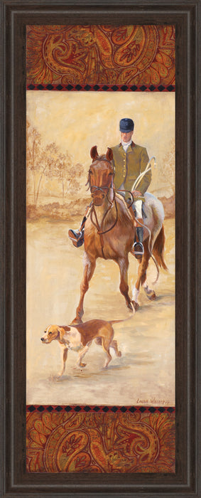 On The Hunt Il By Linda Wacaster - Framed Print Wall Art - Beige