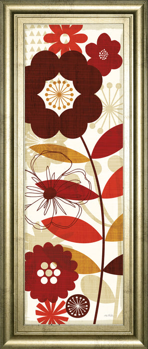 Floral Pop Panel I By Mo Mullan - Framed Print Wall Art - Red