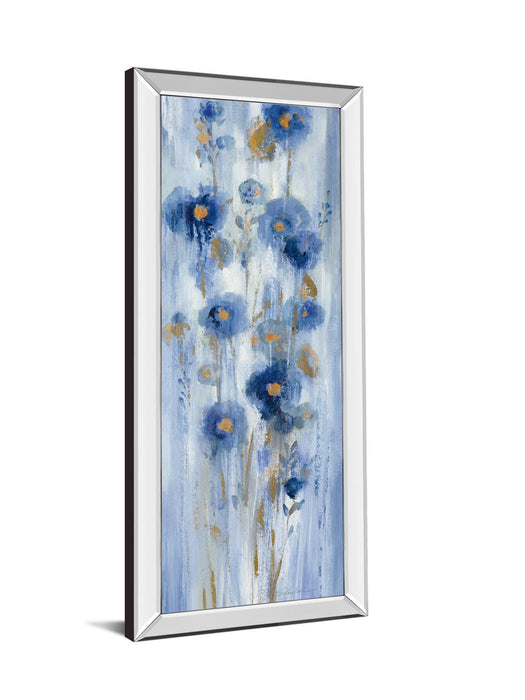 Seaside Flowers I By Silvia Vassileva - Mirrored Frame Wall Art - Blue