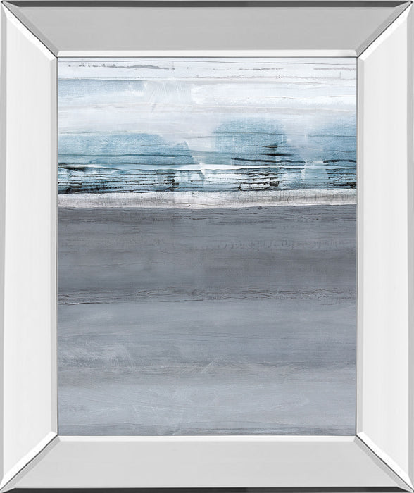 Snowy Tracks By Sims - Mirror Framed Print Wall Art - Dark Gray
