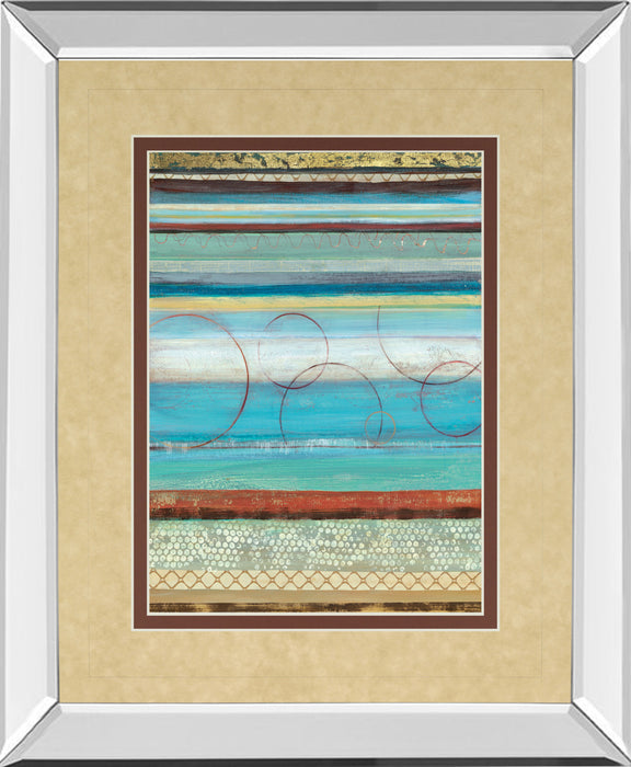 Strata I By Tava Studios - Mirror Framed Print Wall Art - Blue