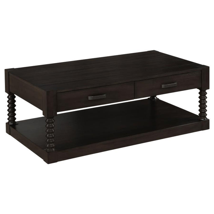 Meredith - 2-Drawer Rectangular Coffee Table - Coffee Bean