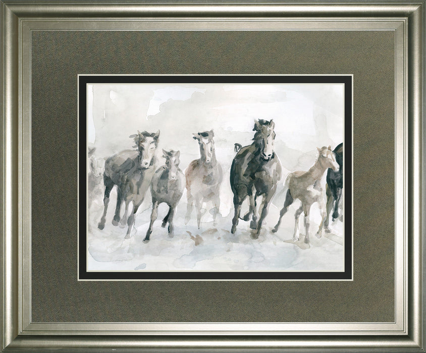 Running Wild By Carol Robinson - Framed Watercolor Print Wall Art - White