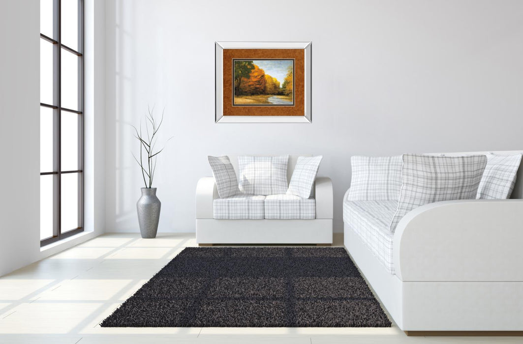 Evening Walk By Robert Striffolino - Mirror Framed Print Wall Art - Orange