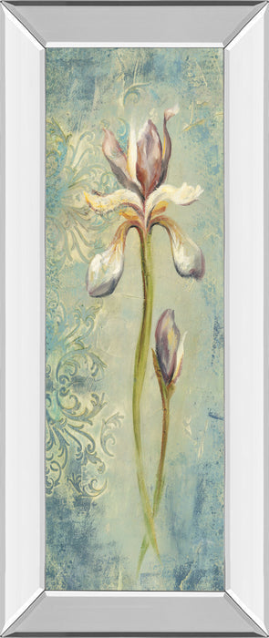 Floral Xi By Lee Hazel - Mirror Framed Print Wall Art - Blue