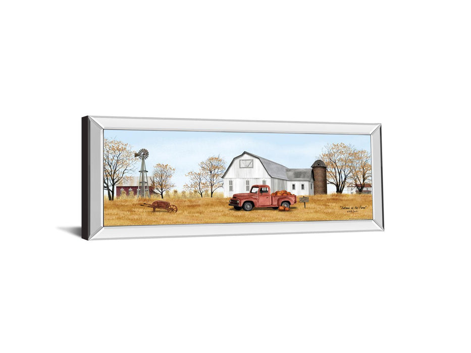 Autumn On The Farm By Billy Jacobs - Mirrored Frame Wall Art - Light Brown