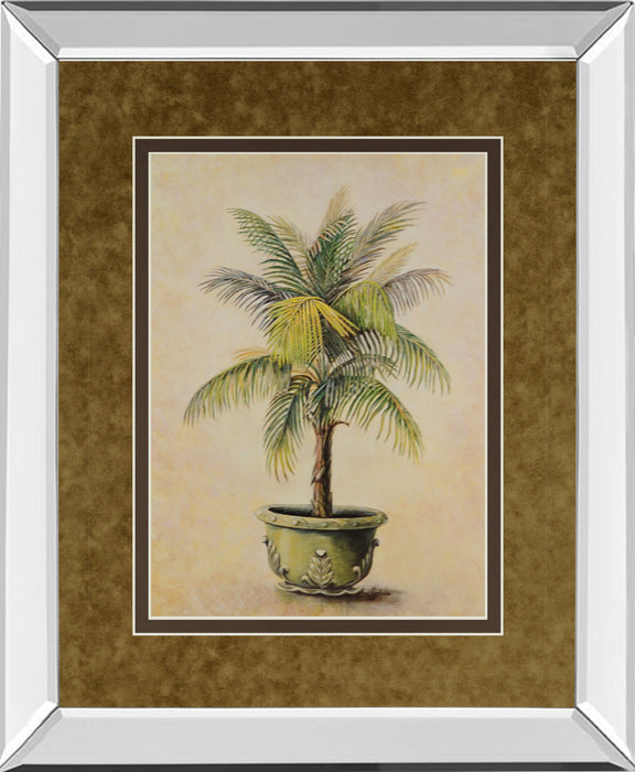 Potted Palm I - Mirror Framed Print Wall Art - Green