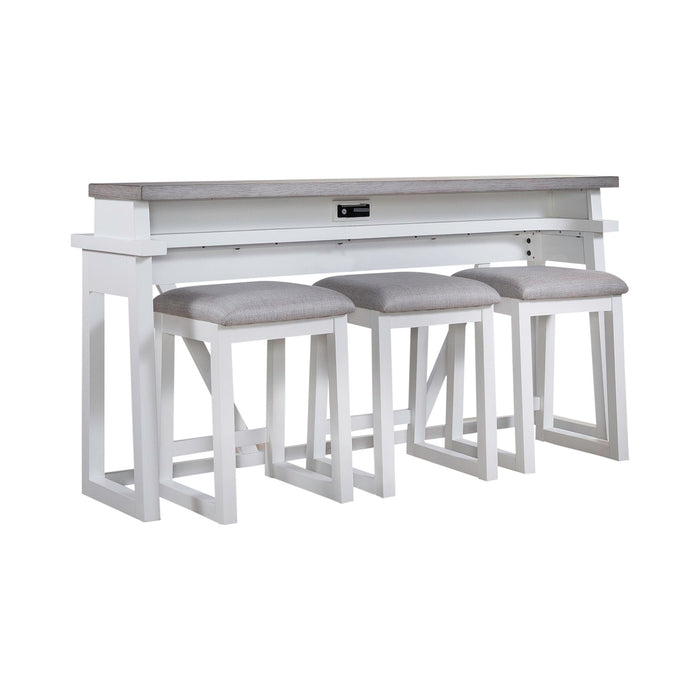 Palmetto Heights - 4 Piece Console Set (Console 3 Stools) - White