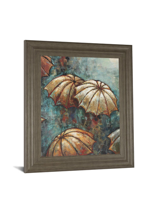 Umbrellas By Heath - Framed Print Wall Art - Blue