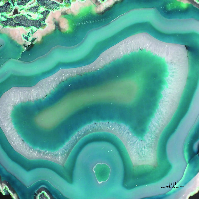 Framed Small - Aqua Island By Margaret Juul - Blue