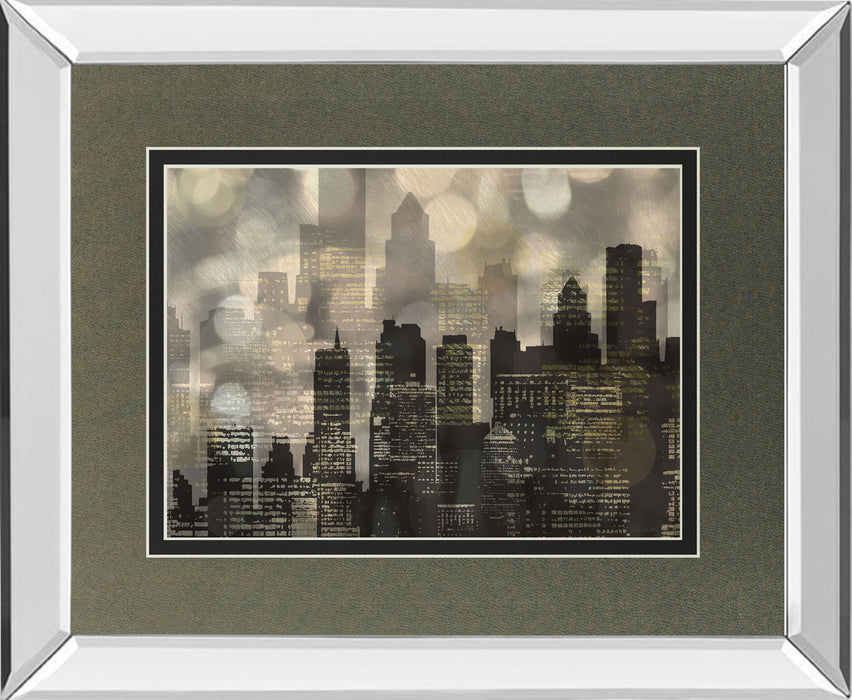 City Lights By Katrina Craven - Mirror Framed Print Wall Art - Black