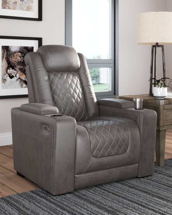 HyllMont - Gray - PWR Recliner/Adj Headrest